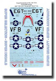  Super Scale Decals  1/48 P-51D Mustangs 402nd FS/370th FG & 336th FS/4th FG SSI481114