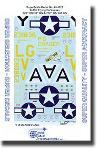  Super Scale Decals  1/48 B-17G Flying Fortresses 322nd BS/91st BG & 772nd BS/463 BG SSI481122