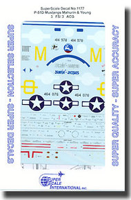  Super Scale Decals  1/48 P-51D Mustangs Mahurin and Young 3rd FS/3rd ACG SSI481177
