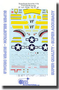  Super Scale Decals  1/48 P-51C(B) Mustangs 23rd and 5th FS/52nd FG, 15th AF SSI481178