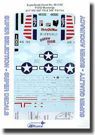  Super Scale Decals  1/48 P-51D Mustangs 311th FS/529th FS and 348th FG Cos SSI481192