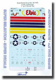  Super Scale Decals  1/48 P-38L Lightnings 7th and 9th FS/49th FG SSI481193