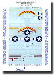  Super Scale Decals  1/48 P-51B Mustangs 362nd FS/357th FG SSI481194