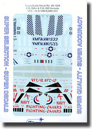  Super Scale Decals  1/48 F/A-18A+ and F/A-18D Hornets SSI481204