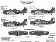 Grumman F4F-3 Wildcat (4) F-2/2 VF-42 Ens Scott McCuskey USS Yorktown 8.5 kills; Grumman F-14 VF-6 Lt Wilmer E.Rawie USS Enterprise US Navy's first kill; both with large roundels. F-1 VF-3 CO Lt John Thatch; McDonnell F-15 VF-3 Lt Butch O'Hare 7 kills. Bo #SSI72820