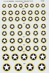  Super Scale Decals  1/72 Yellow Outline WW2 US Insiginia Op Torch SSI72842