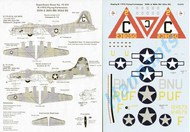  Super Scale Decals  1/72 Boeing B-17F/B-17G Flying Fortress 8th Air Force (2) F 41-24579 PU-F 360BS 303BG'Thumper' 1943; G 42-38050 BN-U 359BS 303BG 'Thunder Bird' Red Triangle C, Molesworth 1944. Both OD/grey SSI72870