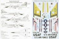  Super Scale Decals  1/72 Convair F-106A Delta Dart (2) 57-2456 456th FIS Cdr Castle Air Force Base; 60-807795 Air Defence Weapons Center Tyndall Air Force Base SSI72876