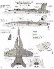  Super Scale Decals  1/72 F/A-18F Super Hornets VFA11 CO & VFA106 SSI72883