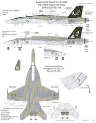 Boeing F/A-18E F/A-18F Super Hornets (2) E 165781 NK/200 VFA-115 Eagles Black fins USS Ronald Reagan 2005; F 166661 AC/131 VFA-32 Swordsmen Insignia blue fins #SSI72905