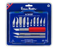  Swann Morton  NoScale A.C.M Set (Art's, craft and Modellers Set) Includes 1 x No.1 handle, 1 x No.2 handle, 1 x No.5 handle and 13 precision ground carbon steel blades SM9101