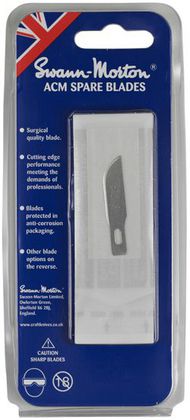  Swann Morton  NoScale No.10 Blade to fit SM9105 No.1 handle in pack of 5 blades. SM9130