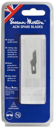  Swann Morton  NoScale No.16 Blade to fit SM9105 No.1 handle in pack of 5 blades. SM9136