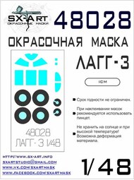  SX-Art  1/48 Lavochkin LaGG-3 canopy and wheel paint mask SXA48028