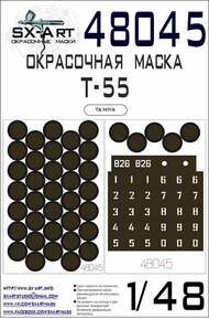 Soviet T-55 Paint mask for wheels and numbers #SXA48045