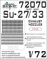  SX-Art  1/72 Sukhoi Su-27/Su-33 exhaust nozzles Masks SXA72070