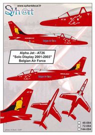  Syhart Decal  1/144 Dassault-Dornier Alpha Jet AT26 'Solo Display 2001-2003' Belgian AF SY144084