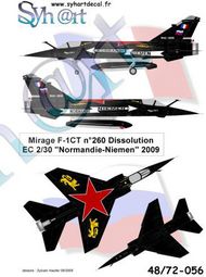  Syhart Decal  1/48 Dassault Mirage F.1CT n260 'Dissolution EC2/30 Norman die-Niemen 2009 SY48056
