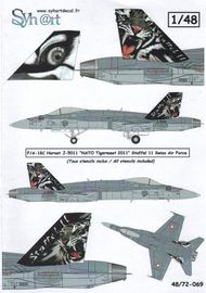  Syhart Decal  1/48 McDonnell-Douglas F/A-18C Hornet Swiss Air Force J-5011, SY48069