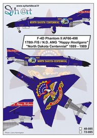  Syhart Decal  1/48 McDonnell F-4D Phantom II AF66-498 'North Dakota Centennial' 1889-1989 SY48085
