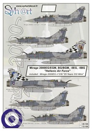  Syhart Decal  1/48 Mirage 2000EG/EGM, BG/BGM, -5EG, -5BG "Hellenic Air Force" - Pre-Order Item SY48106