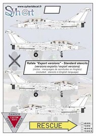  Syhart Decal  1/48 Dassault Rafale exports 'Standard stencils' (English language for export versions) SY48918S