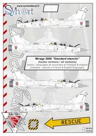  Syhart Decal  1/48 Dassault Mirage 2000 'Stencils' - (all versions) SY48919