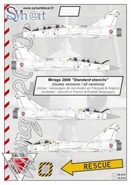  Syhart Decal  1/72 Dassault Mirage 2000 'Stencils' - (all versions) SY72919
