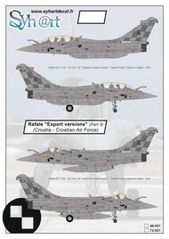  Syhart Decal  1/72 Dassault Rafale 'Export versions' (part 3) - Croatia - - Pre-Order Item SY72921