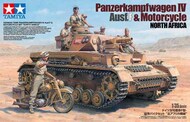  Tamiya Models  1/35 German Pz.Kpfw IV Ausf F Tank & Motorcycle w/6 Figures North Africa (Ltd Edition) TAM25208
