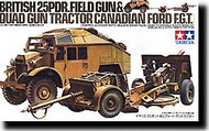 British 25-Pdr Field Gun & Quad Gun Tractor w/Tractor & Figure #TAM35044