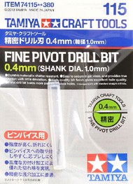  Tamiya Accessories  NoScale Fine Pivot Drill Bit (0.4mm Shank Dia. 1.0mm) OUT OF STOCK IN US, HIGHER PRICED SOURCED IN EUROPE TAM74115