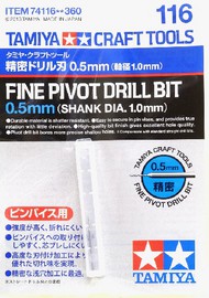  Tamiya Accessories  NoScale Fine Pivot Drill Bit (0.5mm Shank Dia. 1.0mm) OUT OF STOCK IN US, HIGHER PRICED SOURCED IN EUROPE TAM74116