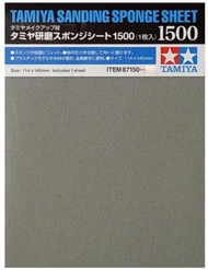  Tamiya Accessories  NoScale Sanding Sponge Sheet 4.5"x5.5" (5mm thick) 1500 Grit TAM87150