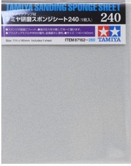  Tamiya Accessories  NoScale Sanding Sponge Sheet 4.5"x5.5" (5mm thick) 240 Grit TAM87162