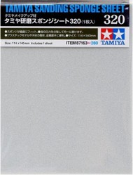  Tamiya Accessories  NoScale Sanding Sponge Sheet 4.5"x5.5" (5mm thick) 320 Grit TAM87163