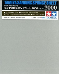  Tamiya Accessories  NoScale Sanding Sponge Sheet 4.5"x5.5" (5mm thick) 2000 Grit TAM87170