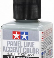  Tamiya Models  NoScale Light Gray Panel Line Accent Color (40ml Bottle) TAM87189