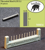  Taurus Models  1/32 Threaded Rods: 0.35/3.1 mm 10 pieces TRS0034