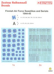 Techmod Decals  1/32 Finnish AF Swastikas & Serials 44-45 TCD32023