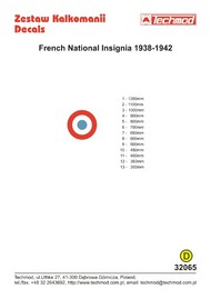  Techmod Decals  1/32 French National Insignia TCD32065