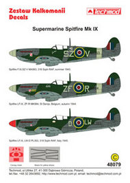  Techmod Decals  1/48 Spitfire F IX (3) MA563 SZ-V 316 Sqn 1943; LF TCD48079