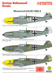  Techmod Decals  1/48 Messerschmitt Bf.109E-4 (4) White 13 3/JG 51O TCD48081