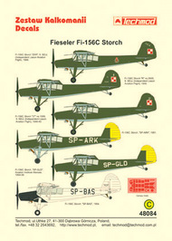 Techmod Decals  1/48 Fiesler Fi.156C Storch (6) ZKR, R-505 and 37 TCD48084