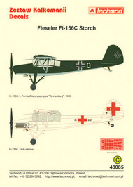  Techmod Decals  1/48 Fiesler Fi.156C Storch (2) Luftwaffe 4E+ON Fe TCD48085