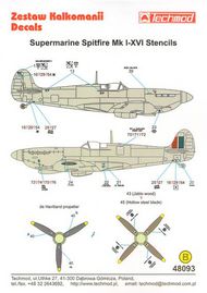  Techmod Decals  1/48 Spitfire Mk. I-XVI Stencil Data for 2 A/ TCD48093