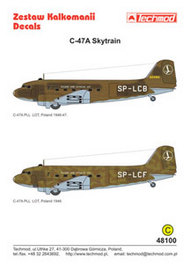  Techmod Decals  1/48 Douglas C-47A Dakota (2) SP-LCB and SP-LCF LO TCD48100
