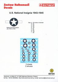  Techmod Decals  1/48 U.S. Insignia White Star and Blue disc with w TCD48104