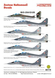  Techmod Decals  1/48 Mikoyan MiG-29A/MiG-29G/MiG-29UB Polish AF TCD48119