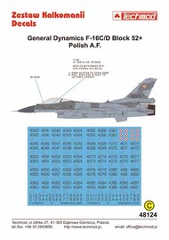  Techmod Decals  1/48 General-Dynamics F-16C/D Block 52+ numbers Polish Air Force TCD48124